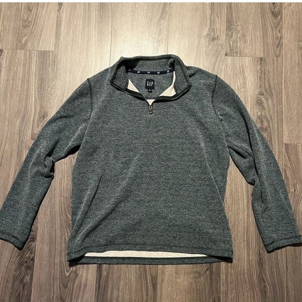 GAP Green/Grey Zip Up Pullover Sweatshirt